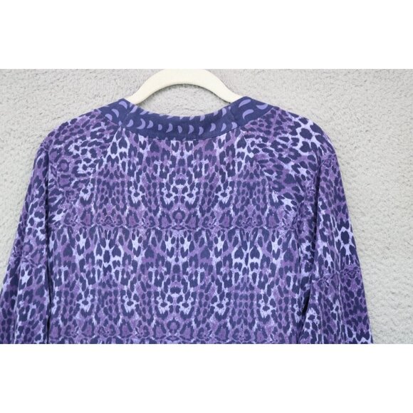 Soft Surroundings Animal Print V Neck Ruched Midi Dress-Size Small-Stretchy - Picture 7 of 8